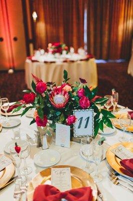 Centerpiece and table settings