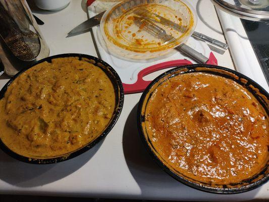 Navratan korma, chicken tiki masala hot spice level