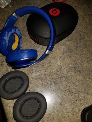 ** BEFORE ** Beats by Dre Headphone foam ears on their final life line.