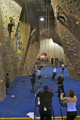 Largest climbing gym in the area.