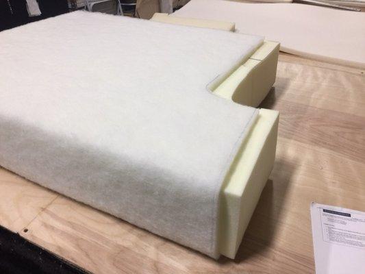 Corner cut Cushion wrapped in Dacron Batting