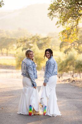 two brides at wedding