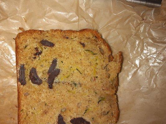 Zucchini bread with chocolate chips