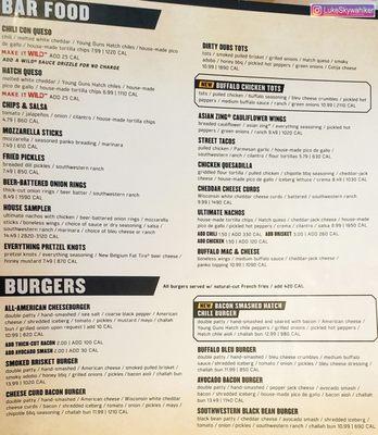 Great menu