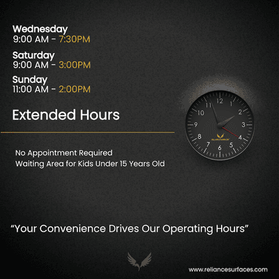 Extended hours.