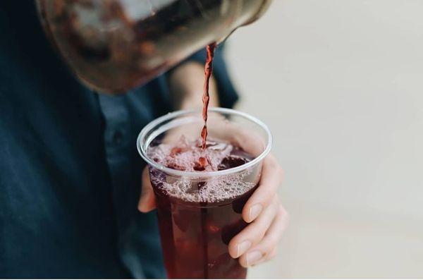 Iced cinnamon plum tea with a touch of honey!