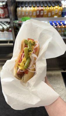 Chicago dog, because we're in Chicago