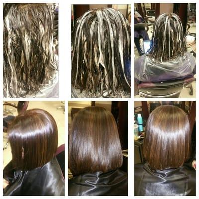 Balayage and Keratin By Eve
She started with Black hair as you can see in the undertones