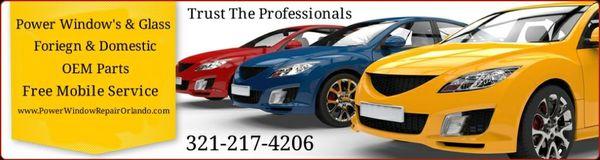 Power Window and Glass Repair. Foreign and Domestic vehicles. Free Mobile Service  www.PowerWindowRepairOrlando.com