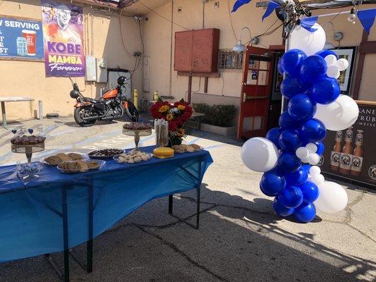 Dessert table and balloons.