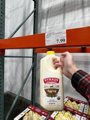 Straus family eggnog!  Available for the first time ever at select Costcos: Novato, Rohnert Park and Santa Rosa.