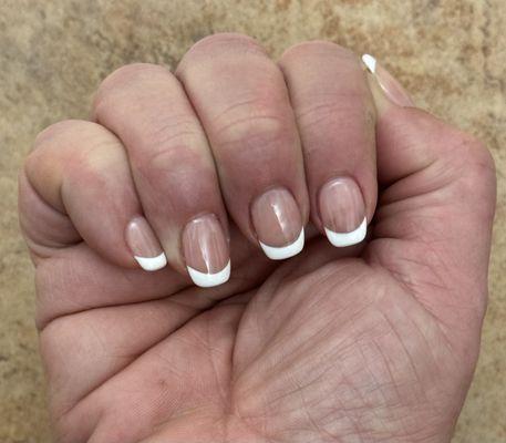 Acrylic overlay natural nails with French tip