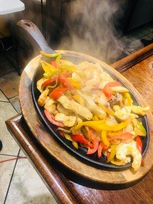 Mix fajita! Shrimp, steak, and chicken!!