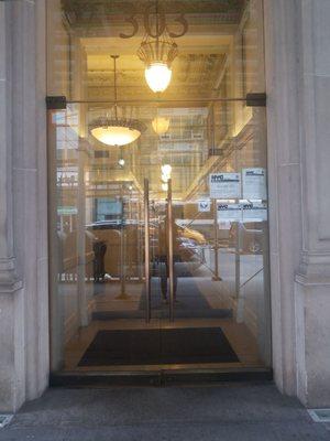 Entrance to doorman building