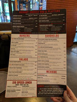 Lunch menu at Mac's Speed Shop - South End