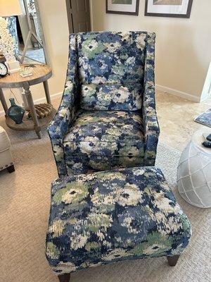 Reupholstered Swivel chair.