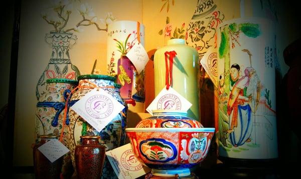 Classic Chinese vases and bowls go well with any decor.