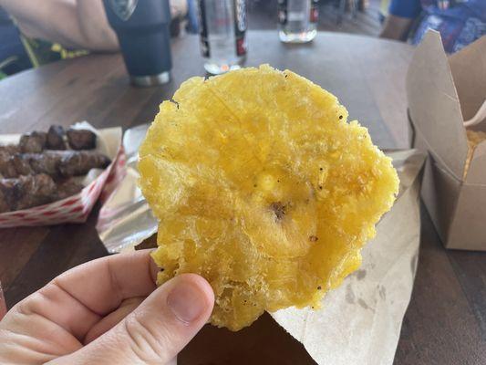 Tostones. There were several in the order and they were seasoned perfectly.