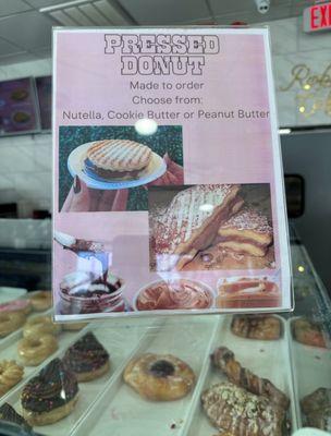 Pressed donut menu