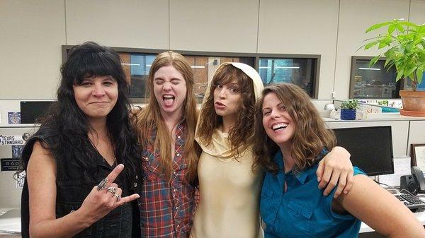 Laurie Gallardo, Taylor Wallace, Sabrina Ellis (A Giant Dog), and Deidre Gott at KUTX. 2017