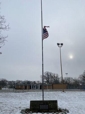 Half-staff out of respect for Capt. Durwood "Hawk" Jones. RIP