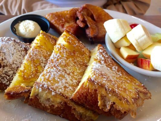 Hawaiian French toast and fried chicken wings