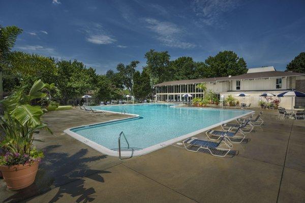 Refreshing outdoor pool with sundeck