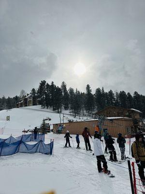 Back of the hotel-ski area