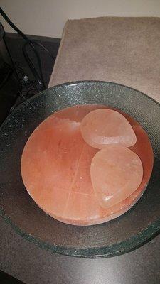 Pink Himalayan sea salt stones for massage