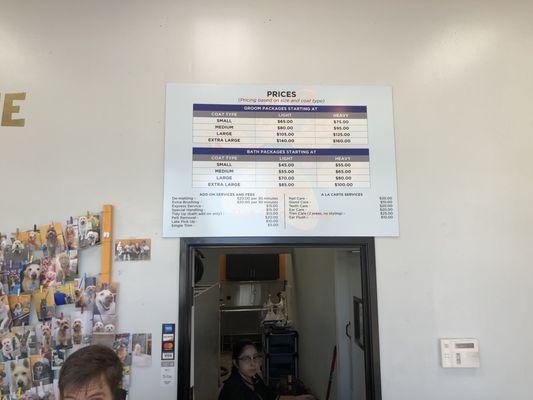 Price menu