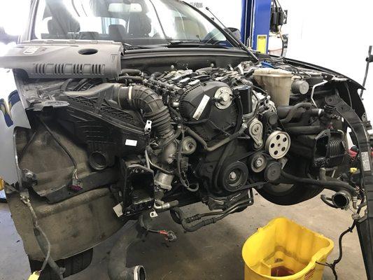 Audi A4 in for timing chain tensioner update