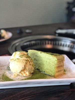 Lady M green tea crepe cake!!