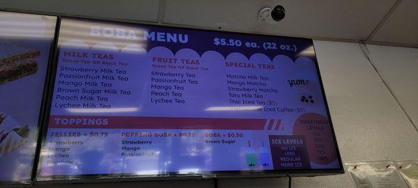 boba menu