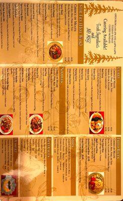 New menu orchids authentic thai