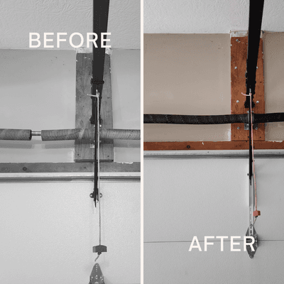 Springs back to life. Our dedicated team successfully repaired a broken garage spring and is smoothly operating the garage door once again!