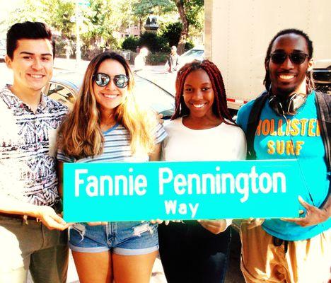 Lifetime Church Member Fannie Pennington Way street-naming at 123rd street & Manhattan Ave. Harlem, NY.Endorsed by Abyssinian Baptist Church