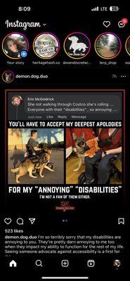 Erin mcgoldrick harassing a friend about her medical disability claiming she's annoying and an ugly sight