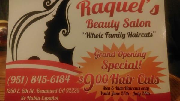 Grand Opening Special $9.00 Men & Kids Haircuts Only