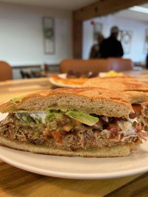 Carnitas Torta, ask for Jalapeños