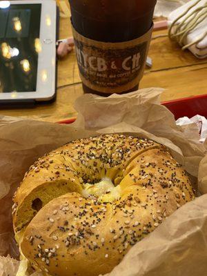 bagel and coffee