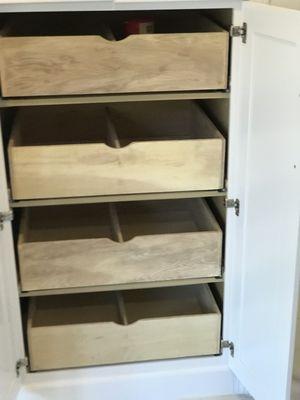 Drawers added to kitchen cabinet