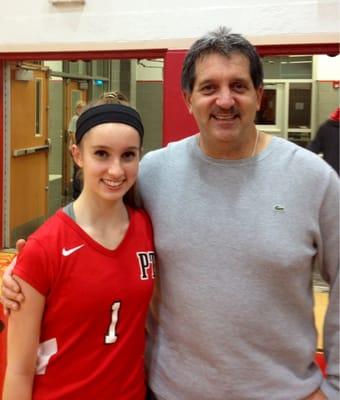 Joe and Daughter Sarah after Peters Township High Volleyball win over Seton-La Salle!