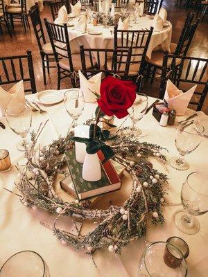 Wedding Table Setting and Centerpiece