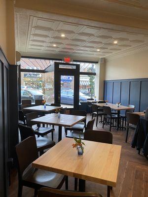 Tables in the bar area