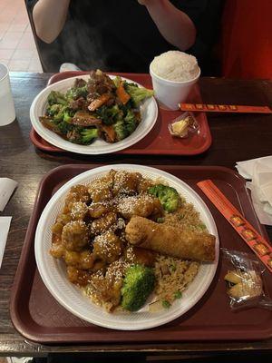 Front: 122. Sesame Chicken Back: 62. Beef with Broccoli