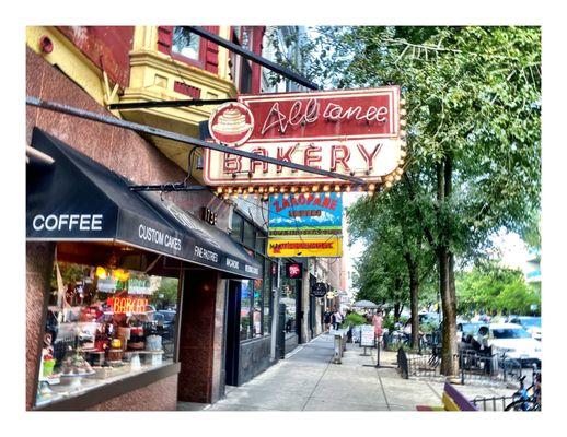 Outside Alliance Bakery & Cafe 1736 W Division St, Chicago, IL  Custom Cakes Pastries Macarons  etc. Coffees Nice Friendly Service. Cool!