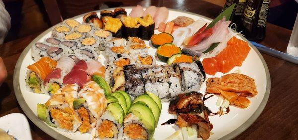 Various specialty rolls, sushi and sashimi (Tip: ask for rolls with less rice so you can eat more )