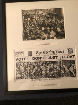 My mother and I in the crowd waiting to see Mr. Winston Churchill after he cast his vote in 1950.