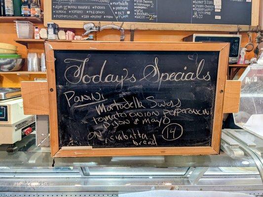 Example of daily special menu 8/29/22