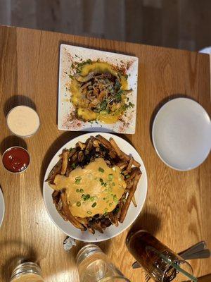 Grit cake and southwest fries